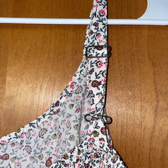 Sonoma Womens Floral Print Dress XL Adjustable Straps Sleeveless White Multi-Col - Picture 6 of 7